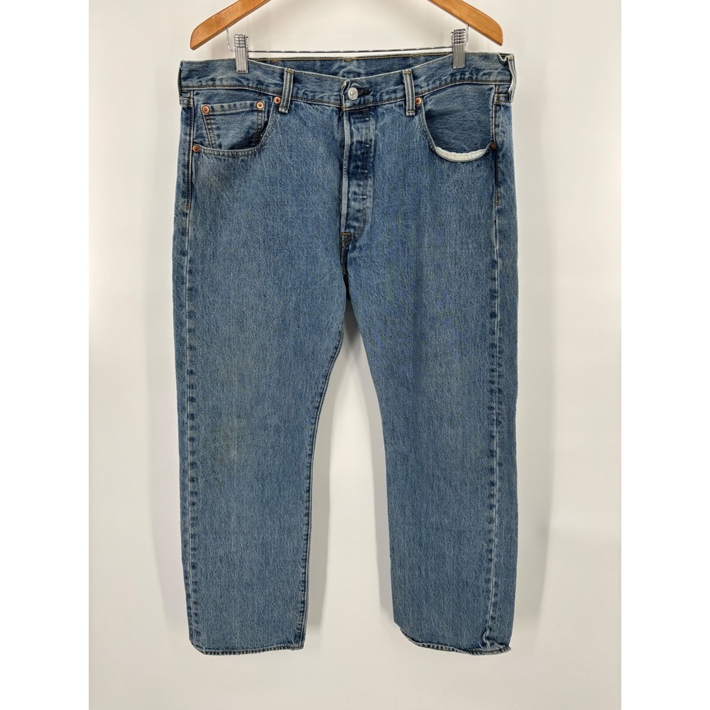 Levis 501 Mens Original  38x30 light Distress fade / Y2K Style Grunge/  Skater
